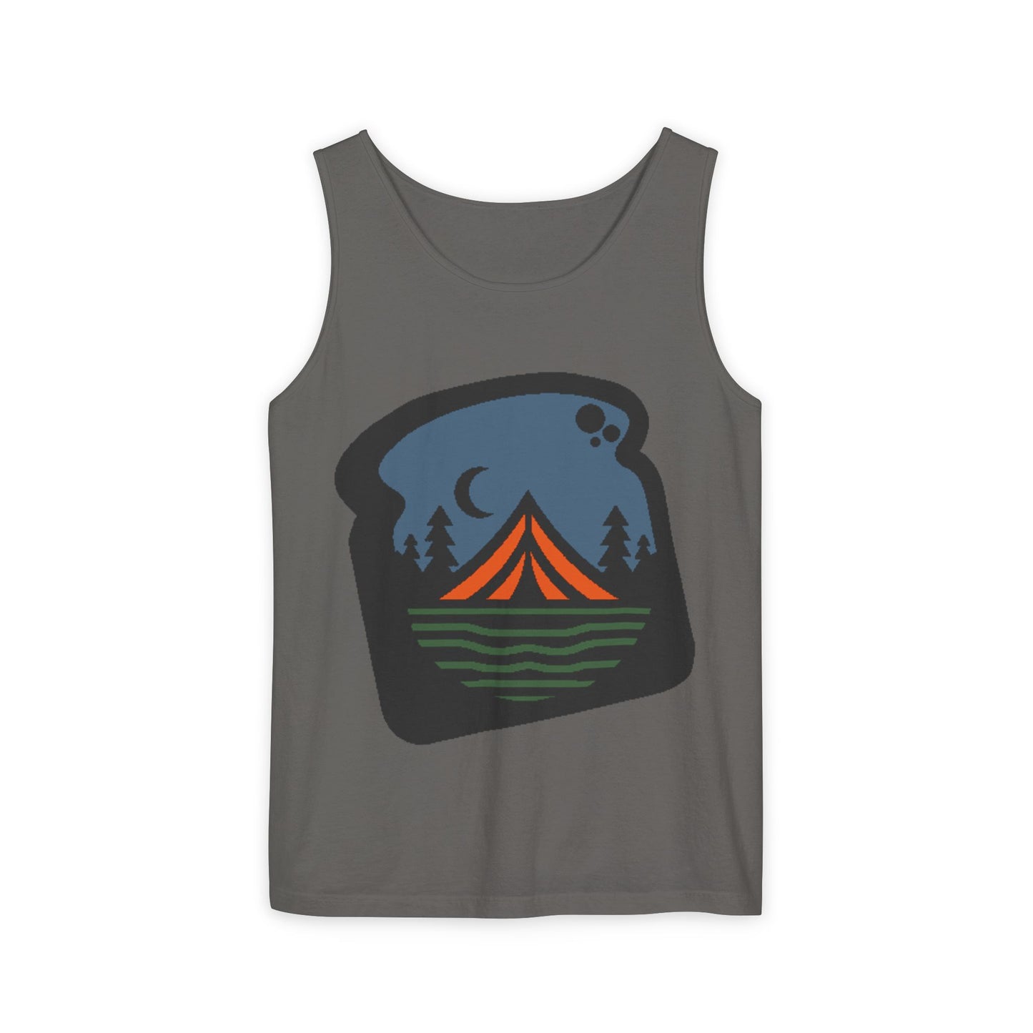Camping Night Tent Tank Top — Retro Outdoor Adventure Graphic